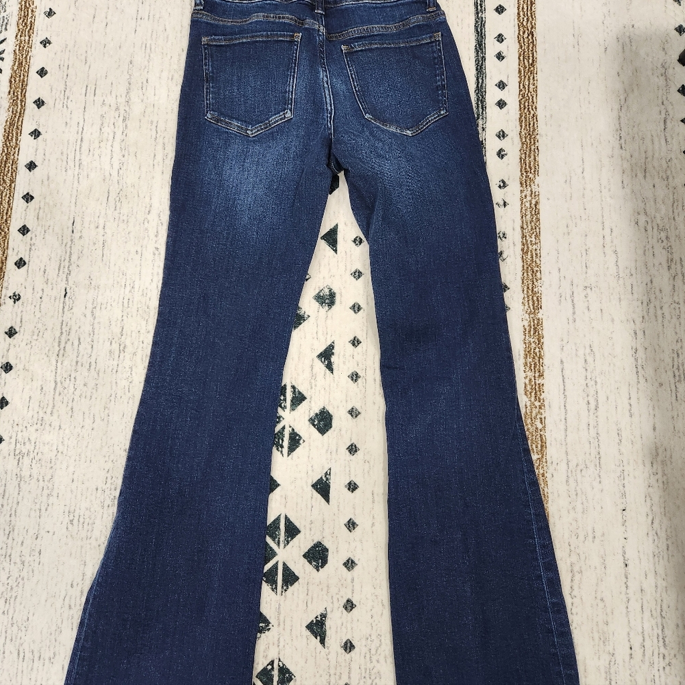 Quince Dark Blue Wide-Leg Flare Jeans - Picture 3 of 5